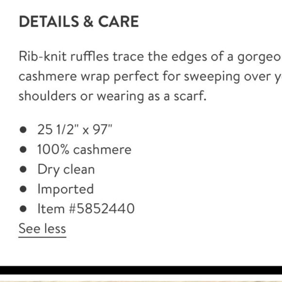 NWT Nordstrom brand cashmere wrap - Picture 7 of 7